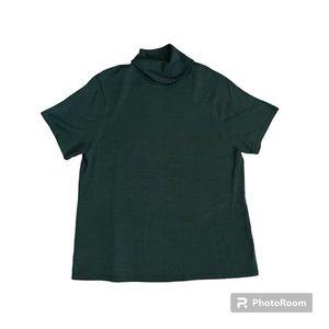 Dialogue Womens Size XL Shirt Sleeve Green Knit turtleneck Sweater